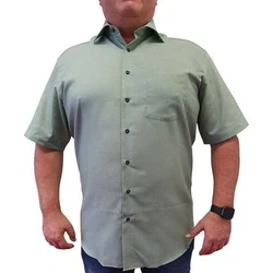 Eterna Kurzarmhemd mit Tasche Unifarben Türkis/Grün