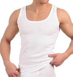 Achselhemd Herren Baumwoll Unterhemd Classic (6er Pack) Feinripp oder Doppelripp