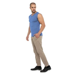 Unterhemd Herren Business Muskelshirt V-Neck, Feinripp, Baumwolle