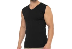 celodoro Unterhemd Herren Business Muskelshirt V-Neck Schwarz/Dunkelblau