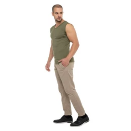 Unterhemd Herren Business Muskelshirt V-Neck, Feinripp, Baumwolle