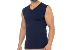 celodoro Unterhemd Herren Business Muskelshirt V-Neck Dunkelblau/Blau
