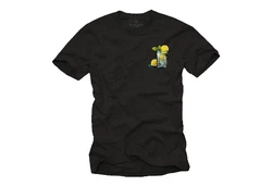 MAKAYA T-Shirt Herren Gin Tonic Gläser Motiv Print Schwarz/Gelb/Grün