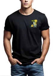 MAKAYA T-Shirt Herren Gin Tonic Gläser Motiv Print Schwarz/Gelb/Grün