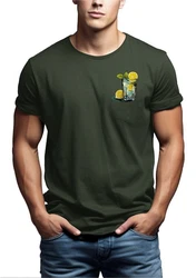 MAKAYA T-Shirt Herren Gin Tonic Gläser Motiv Print Dunkelgrün/Grün