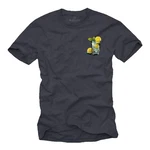 MAKAYA T-Shirt Herren Gin Tonic Gläser Motiv Print Dunkelblau/Hellblau/Grau