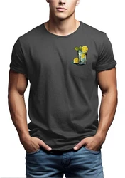 MAKAYA T-Shirt Herren Gin Tonic Gläser Motiv Print Dunkelgrün/Grau/Hellgrau/Khaki/Dunkelgrau