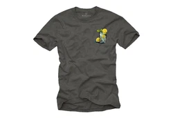 MAKAYA T-Shirt Herren Gin Tonic Gläser Motiv Print Dunkelgrün/Grau/Hellgrau/Khaki/Dunkelgrau