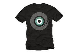 MAKAYA Print-Shirt Retro Motiv Schallplatte 