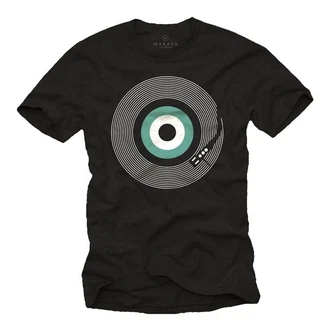 MAKAYA Print-Shirt Retro Motiv Schallplatte MAKAYA Print-Shirt Retro Motiv Schallplatte