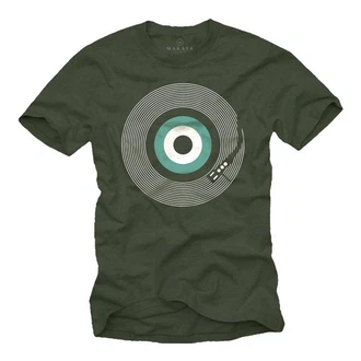 MAKAYA Print-Shirt Retro Motiv Schallplatte