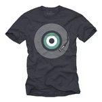 MAKAYA Print-Shirt Retro Motiv Schallplatte Grau/Lila/Dunkelblau/Grün