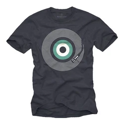 MAKAYA Print-Shirt Retro Motiv Schallplatte 