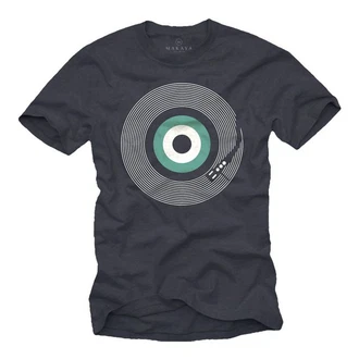 MAKAYA Print-Shirt Retro Motiv Schallplatte MAKAYA Print-Shirt Retro Motiv Schallplatte