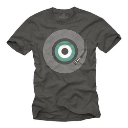MAKAYA Print-Shirt Retro Motiv Schallplatte 
