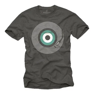 MAKAYA Print-Shirt Retro Motiv Schallplatte MAKAYA Print-Shirt Retro Motiv Schallplatte