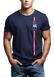 MAKAYA Print-Shirt Herren Fußball Trikot Frankreich Fahne Flagge Dunkelblau/Blau