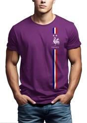 MAKAYA Print-Shirt Herren Fußball Trikot Frankreich Fahne Flagge Dunkelblau/Lila