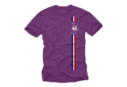 MAKAYA Print-Shirt Herren Fußball Trikot Frankreich Fahne Flagge Dunkelblau/Lila