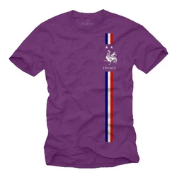 MAKAYA Print-Shirt Herren Fußball Trikot Frankreich Fahne Flagge Dunkelblau/Lila