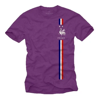 MAKAYA Print-Shirt Herren Fußball Trikot Frankreich Fahne Flagge Dunkelblau/Lila MAKAYA Print-Shirt Herren Fußball Trikot Frankreich Fahne Flagge Dunkelblau/Lila