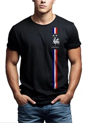 MAKAYA Print-Shirt Herren Fußball Trikot Frankreich Fahne Flagge Schwarz/Dunkelblau/Braun
