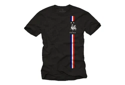 MAKAYA Print-Shirt Herren Fußball Trikot Frankreich Fahne Flagge Schwarz/Dunkelblau/Braun