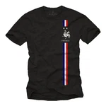 MAKAYA Print-Shirt Herren Fußball Trikot Frankreich Fahne Flagge Schwarz/Dunkelblau/Braun