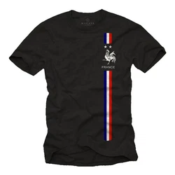 MAKAYA Print-Shirt Herren Fußball Trikot Frankreich Fahne Flagge Schwarz/Dunkelblau/Braun