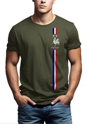 MAKAYA Print-Shirt Herren Fußball Trikot Frankreich Fahne Flagge Dunkelgrün