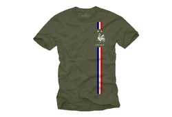 MAKAYA Print-Shirt Herren Fußball Trikot Frankreich Fahne Flagge Dunkelgrün