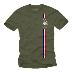 MAKAYA Print-Shirt Herren Fußball Trikot Frankreich Fahne Flagge Dunkelgrün