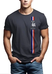 MAKAYA Print-Shirt Herren Fußball Trikot Frankreich Fahne Flagge Dunkelblau/Blau/Grau