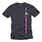 MAKAYA Print-Shirt Herren Fußball Trikot Frankreich Fahne Flagge Dunkelblau/Blau/Grau