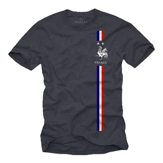 MAKAYA Print-Shirt Herren Fußball Trikot Frankreich Fahne Flagge