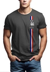 MAKAYA Print-Shirt Herren Fußball Trikot Frankreich Fahne Flagge Dunkelgrün/Grau/Dunkelgrau/Khaki