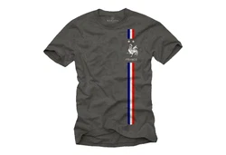 MAKAYA Print-Shirt Herren Fußball Trikot Frankreich Fahne Flagge Dunkelgrün/Grau/Dunkelgrau/Khaki