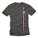 MAKAYA Print-Shirt Herren Fußball Trikot Frankreich Fahne Flagge Dunkelgrün/Grau/Dunkelgrau/Khaki
