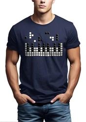 MAKAYA Print-Shirt Herren Piano Gamer Gaming Motiv Klavier Musiker Dunkelblau/Blau