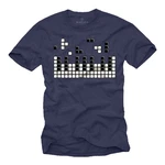 MAKAYA Print-Shirt Herren Piano Gamer Gaming Motiv Klavier Musiker Dunkelblau/Blau