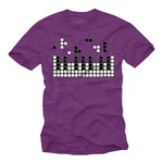 MAKAYA Print-Shirt Herren Piano Gamer Gaming Motiv Klavier Musiker Fliederfarben/Lila/Dunkelblau