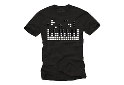 MAKAYA Print-Shirt Herren Piano Gamer Gaming Motiv Klavier Musiker Schwarz