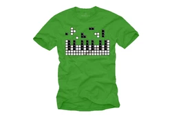 MAKAYA Print-Shirt Herren Piano Gamer Gaming Motiv Klavier Musiker 