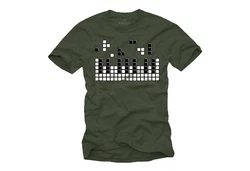 MAKAYA Print-Shirt Herren Piano Gamer Gaming Motiv Klavier Musiker Dunkelgrün