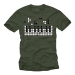 MAKAYA Print-Shirt Herren Piano Gamer Gaming Motiv Klavier Musiker Dunkelgrün