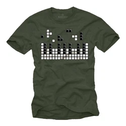 MAKAYA Print-Shirt Herren Piano Gamer Gaming Motiv Klavier Musiker Dunkelgrün