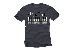 MAKAYA Print-Shirt Herren Piano Gamer Gaming Motiv Klavier Musiker Schwarz/Dunkelgrau/Dunkelblau/Rot
