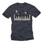 MAKAYA Print-Shirt Herren Piano Gamer Gaming Motiv Klavier Musiker Schwarz/Dunkelgrau/Dunkelblau/Rot
