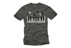 MAKAYA Print-Shirt Herren Piano Gamer Gaming Motiv Klavier Musiker Dunkelgrau/Schwarz/Grau/Dunkelgrün/Blau/Rot
