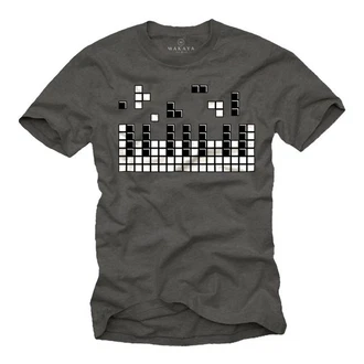 MAKAYA Print-Shirt Herren Piano Gamer Gaming Motiv Klavier Musiker Dunkelgrau/Schwarz/Grau/Dunkelgrün/Blau/Rot MAKAYA Print-Shirt Herren Piano Gamer Gaming Motiv Klavier Musiker Dunkelgrau/Schwarz/Grau/Dunkelgrün/Blau/Rot